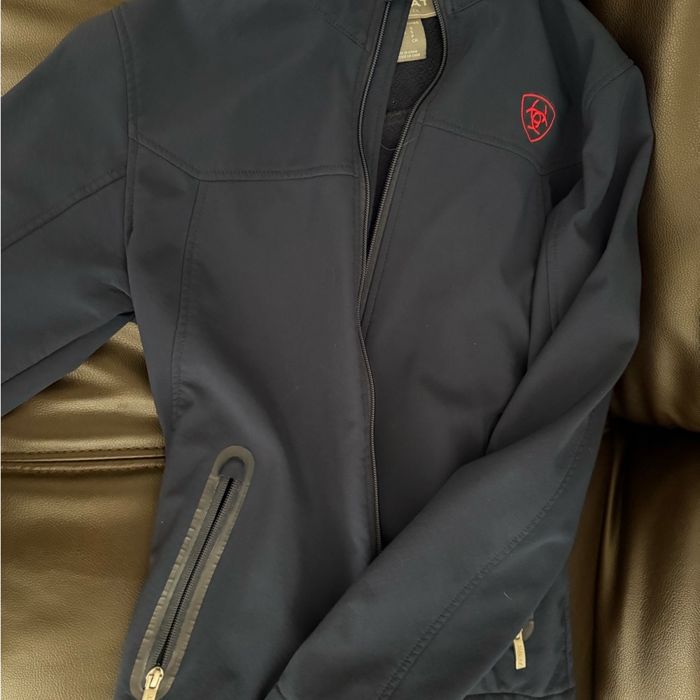 Ariat Navy Softshell Jacket with Red Logo